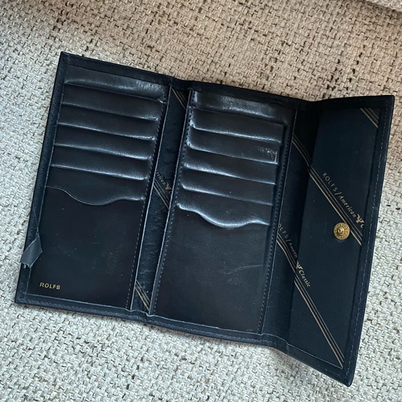 VTG Rolfs Black Leather Floral Wallet - Picture 5 of 12